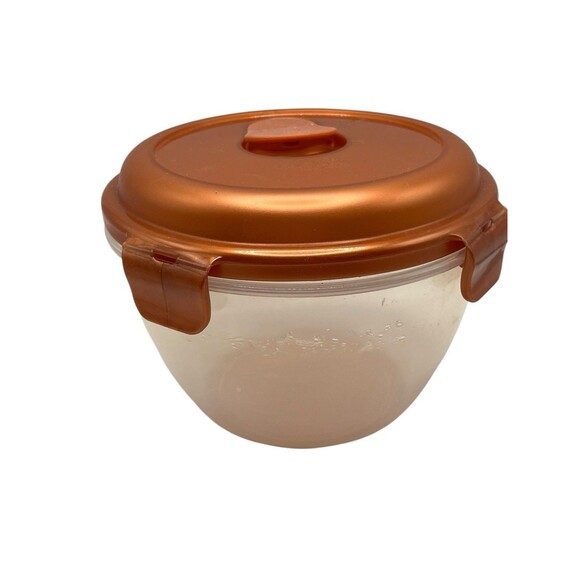 Lock & Lock Storage 32oz Clear Container W/ Handle & Chopper Lid HPL973 Used - Picture 2 of 5